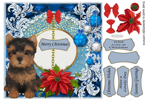 PUPPY CHRISTMAS KISSES YORKIE