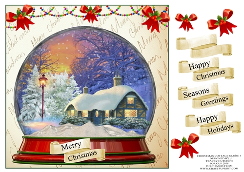 CHRISTMAS COTTAGE GLOBE 1