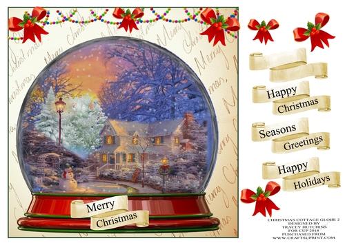 CHRISTMAS COTTAGE GLOBE 3