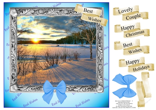 BLUE CHRISTMAS 2 MULTI SENTIMENT SHEET best wishes & xmas