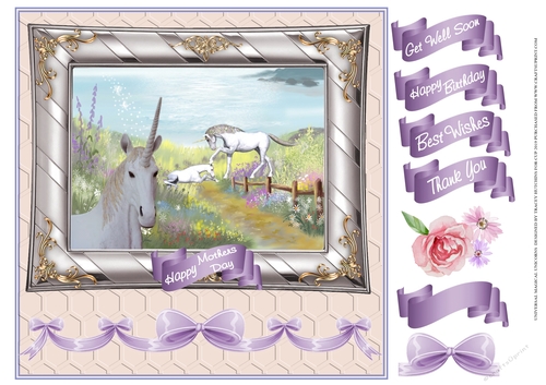 UNIVERSAL MAGICAL UNICORNS 1 ( birthday, mothers day, get well , thank you , 