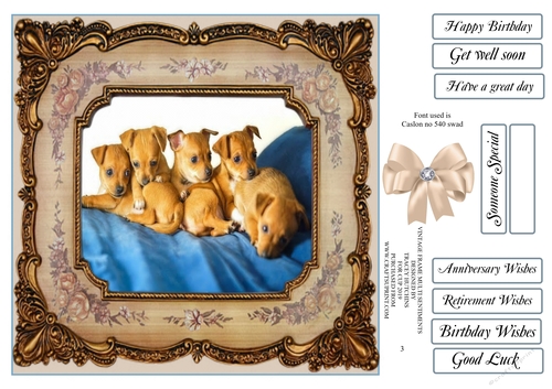 VINTAGE FRAME CUTE PUPPIES