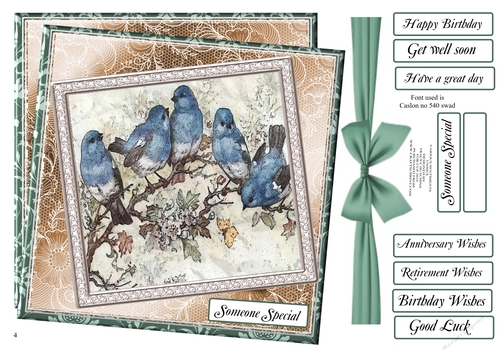 VARIOUS SENTIMENTS WATERCOLOUR BLUE BIRDS