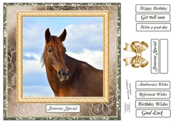 VARIOUS SENTIMENTS CHESTNUT HORSE