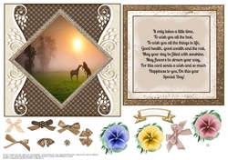 JUST ADD GLUE GENERIC UNIVERSAL 6x6 CONCEPT CARD HORSES AT DAWN