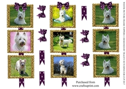 WESTIE PICTURE FRAME TOPPERS X 3 ANY OCCASION