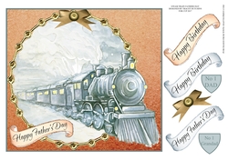 STEAM TRAIN FATHERS DAY - BIRTHDAY-GRANDAD