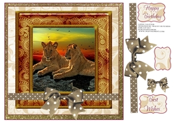 LIONS 2 GLITTER BACKED BIRTHDAY- BEST WISHES