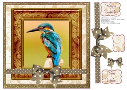 KINGFISHER GLITTER BACKED BIRTHDAY- BEST WISHES