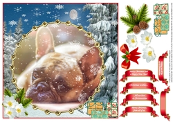 FRENCH BULLDOG WATCHING SNOWFLAKES MULTI SENTIMENT UNISEX CHRISTMAS