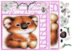 CUTE BABY KOALA CHRISTMAS CARD WITH CHARM