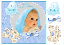 CUTE AS A BUTTON 1ST BIRTHDAY BOY