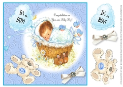 CUTE AS A BUTTON NEW BABY BOY