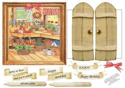INSIDE THE GARDEN POTTING SHED UNISEX MULTI USE GET WELL BIRTHDAY ETC 6x6