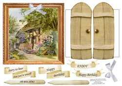 THROUGH THE GARDEN GATES COTTAGE UNISEX MULTI USE GET WELL BIRTHDAY ETC 6x6