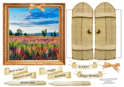 THROUGH THE GARDEN GATES WILD FLOWERS UNISEX MULTI USE GET WELL BIRTHDAY ETC 6x6