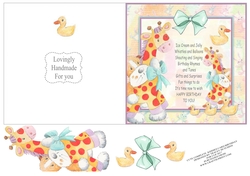 KIDDIES COMPLETE CARD INCLUDING HANDMADE STAMP ON BACK
