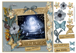 MOONLIT EMBOSSED BUTTERFLIES BIRTHDAY GET WELL ANNIVERSARY BEST WISHES