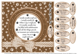PAWSOME 2 A FUNNY VERSE CARD FROM THE DOG / CAT BIRTHDAY THANK YOU ETC
