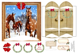 6x6 THROUGH GARDEN GATES SNOWY HORSES