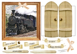 6x6 THROUGH THE GARDEN GATES STEAM TRAIN MULTI USE GET WELL BIRTHDAY ETC 6x6 UNISEX 5