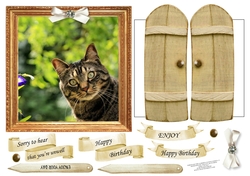6x6 THROUGH THE GARDEN GATES TABBY CAT MULTI USE GET WELL BIRTHDAY ETC 6x6 UNISEX 13