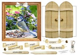 6x6 THROUGH THE GARDEN GATES BLUE TIT MULTI USE GET WELL BIRTHDAY ETC 6x6 UNISEX 14