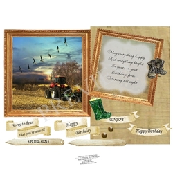 8x8 THROUGH THE GATES DOWN ON THE FARM TRACTOR MINI KIT VARIOUS & BLANK SENTIMENTS