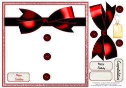 TUXEDO SHIRT RED MULTI USE CARD FRONT BIRTHDAY CHRISTMAS CONGRATULATIONS