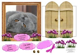 THROUGH GARDEN GATES  MULTI USE 6x6 GUILTY GREY CAT