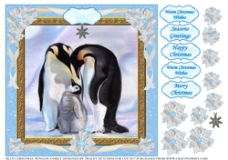 BLUE CHRISTMAS PENGUIN FAMILY