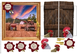 THROUGH BARN DOORS, HARVEST IS DUE  MULTI USE GET WELL BIRTHDAY ETC 6x6 