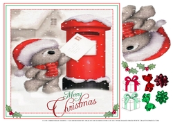 CHRISTMAS TEDDY 2 8x8