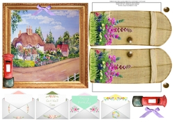 THROUGH THE GATES MULTI USE UNISEX 6x6 PRETTY COUNTRY COTTAGE