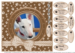 WHITE BULL TERRIER THANK YOU AND VARIOUS OTHER SENTIMENTS