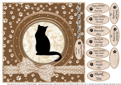 SILHOUETTE CAT 2 PAWSOME THANK YOU AND VARIOUS OTHER SENTIMENTS