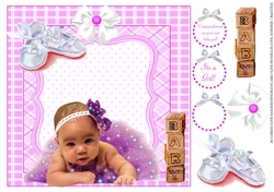 TICKLED PINK 2 MODERN LOOK NEW BABY SHEET WITH SENTIMENTS