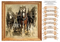 SHIRE HORSES PLOUGHING MULTI SENTIMENT SHEET