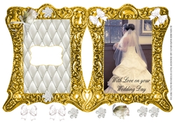 ORNATE SHAPED WEDDING CARD GOLD
