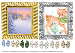 CHRISTMAS SNOWY SCENES TOPPERS & VARIOUS BOWS 2