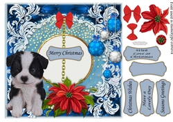 PUPPY CHRISTMAS KISSES BORDER COLLIE