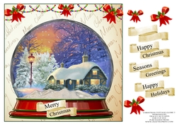 CHRISTMAS COTTAGE GLOBE 1