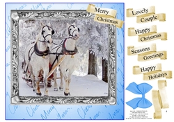 BLUE CHRISTMAS MULTI SENTIMENT WHITE HORSES