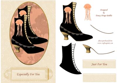 Victorian Boots in Oval Frame