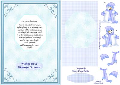 Lil Snowie Dangling Aperture Card
