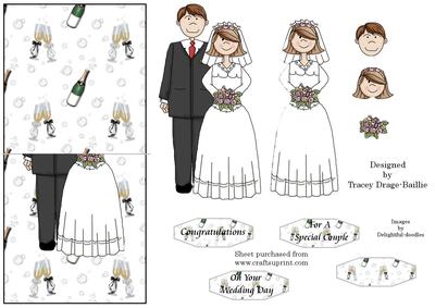 Bride & Groom Decoupage Over the Edge