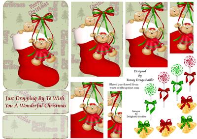 Dropping By -  Gingerbread Peeps - Pyramid or Easel