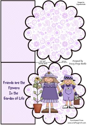 Lilac Garden of Life Shaped Card