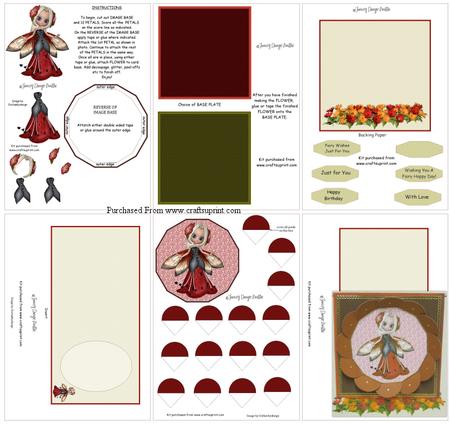 Beautiful Red Fairy Petal Card Kit
