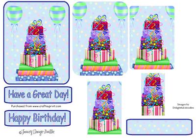 Blue Pressies & Balloons